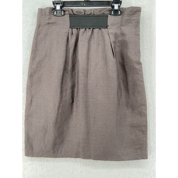 Au Lieu Skirt Womens Size 6 Gunmetal Gray Taupe Side Zip Career Work Lined - Picture 1 of 11